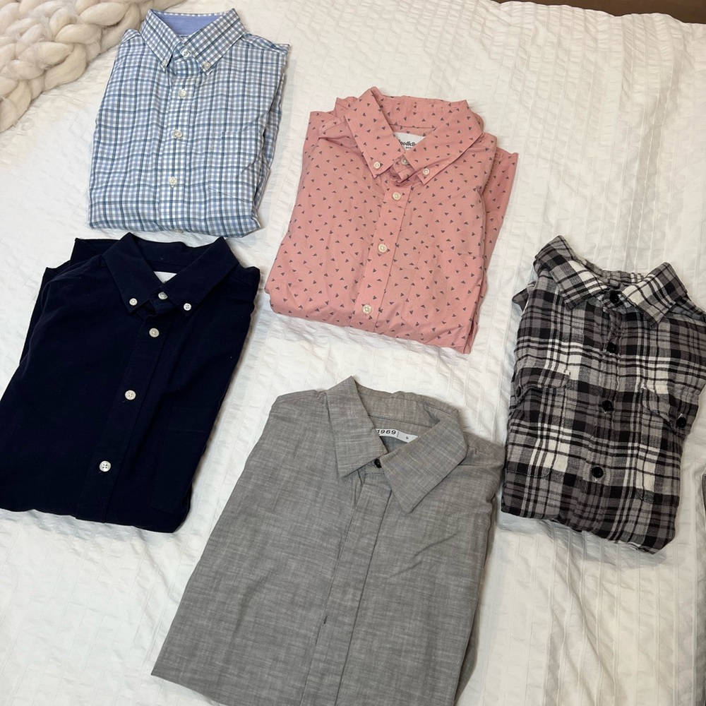 Bundle of 5 Button Down Shirts - Gap, American Eagle, Untuck It, Goodfellow - S